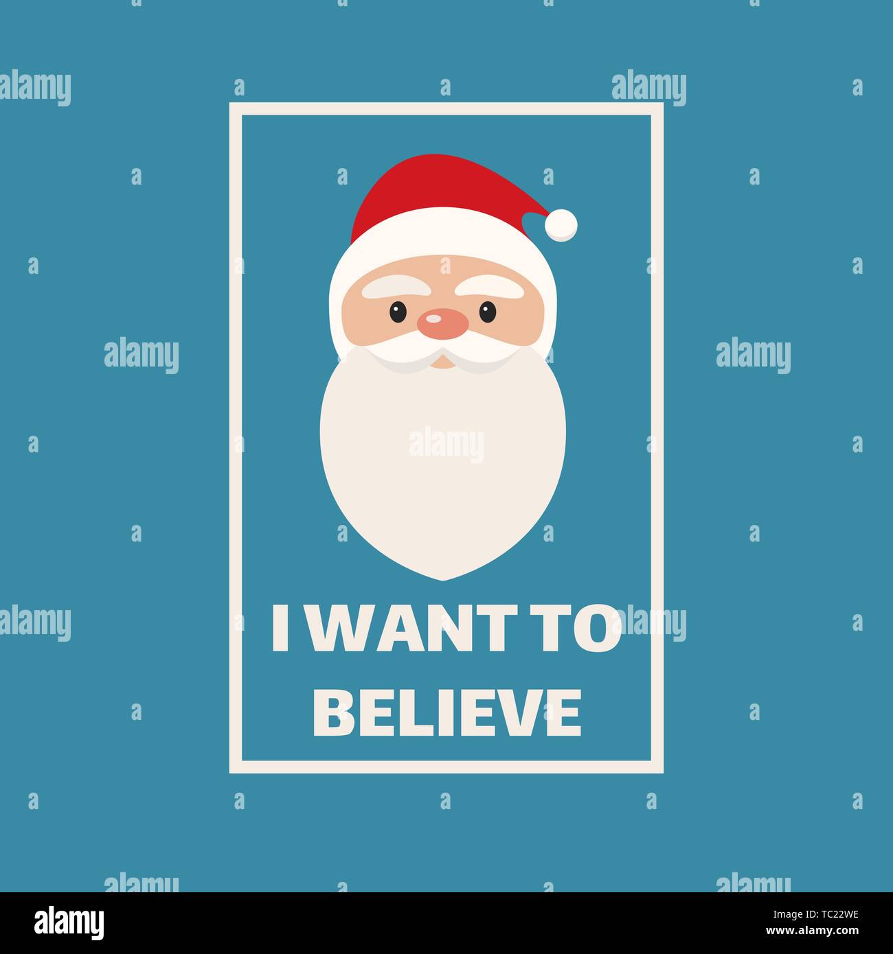 Santa Claus concetto poster. t shirt print design. Natale illustrazione vettoriale Illustrazione Vettoriale