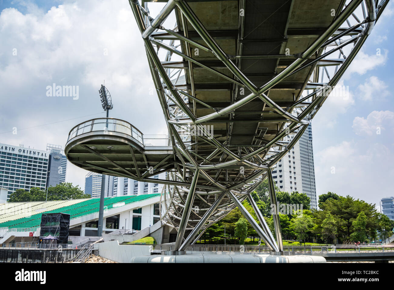 Il ponte di elica in Marina Bay a Singapore Foto Stock