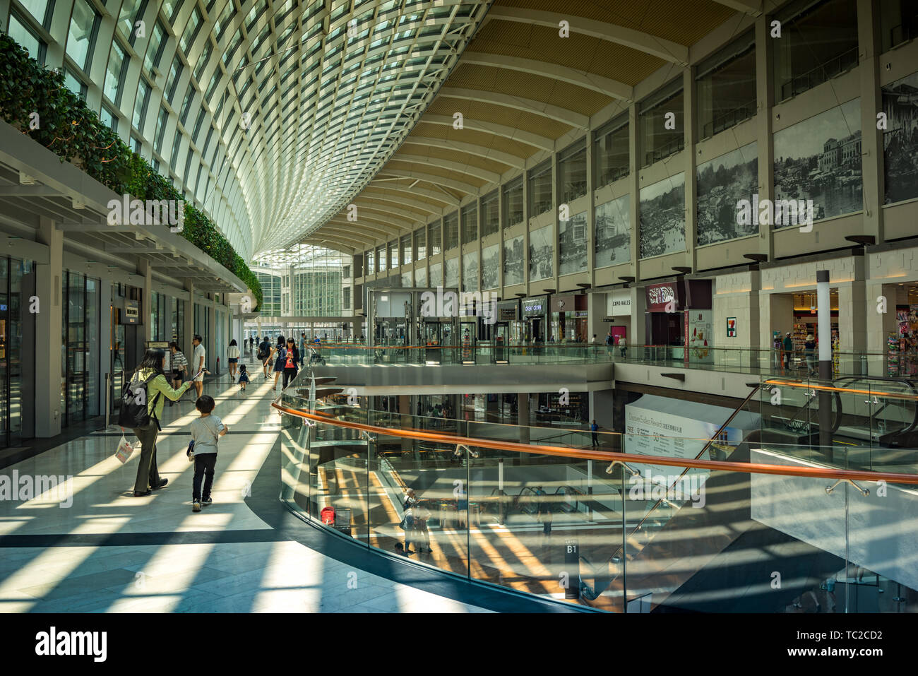 Il Marina Bay Sands shopping mall in Singapore Foto Stock
