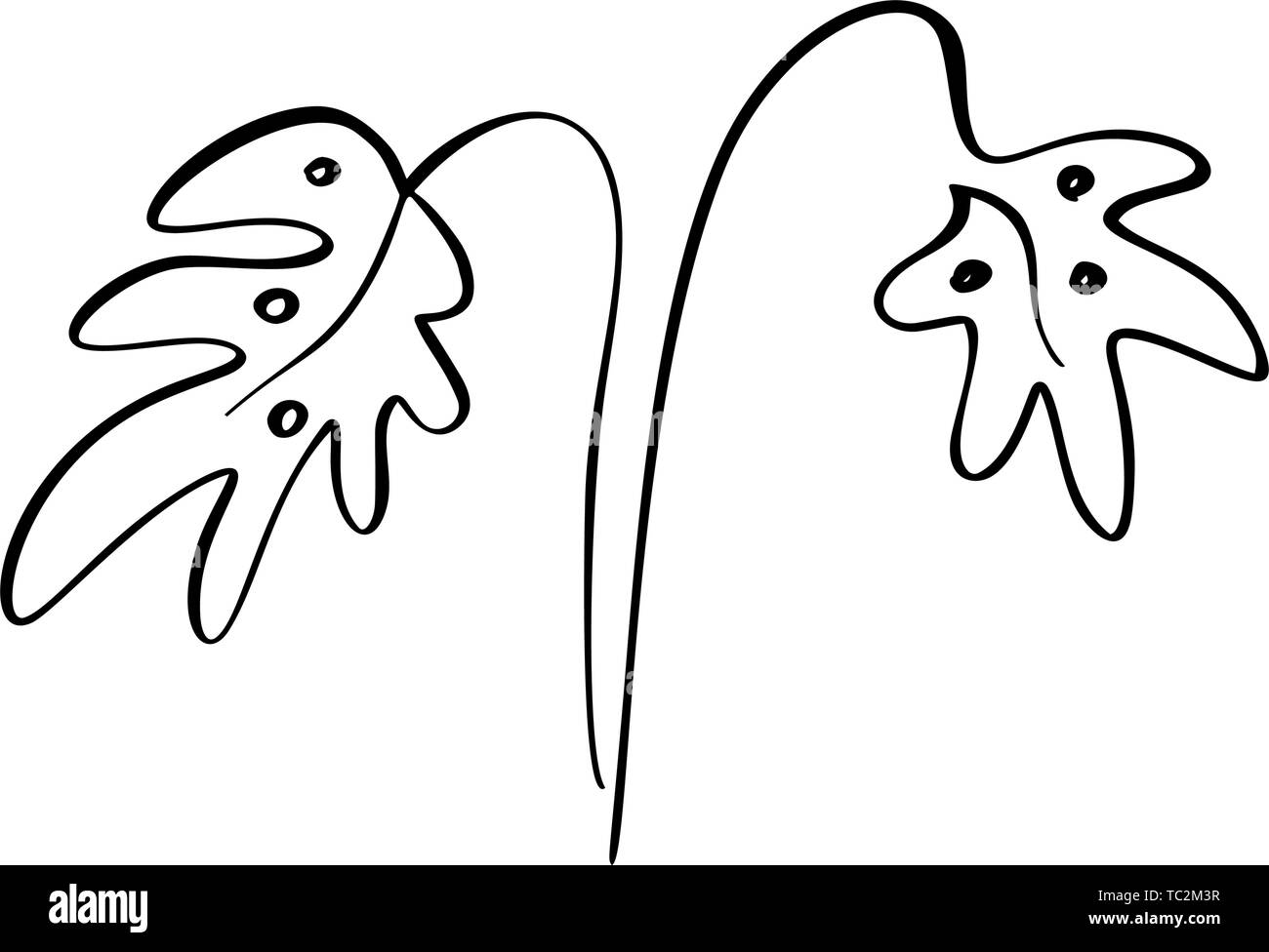 Disegno a mano di contorno. Arredamento moderno Illustrazione Vettoriale