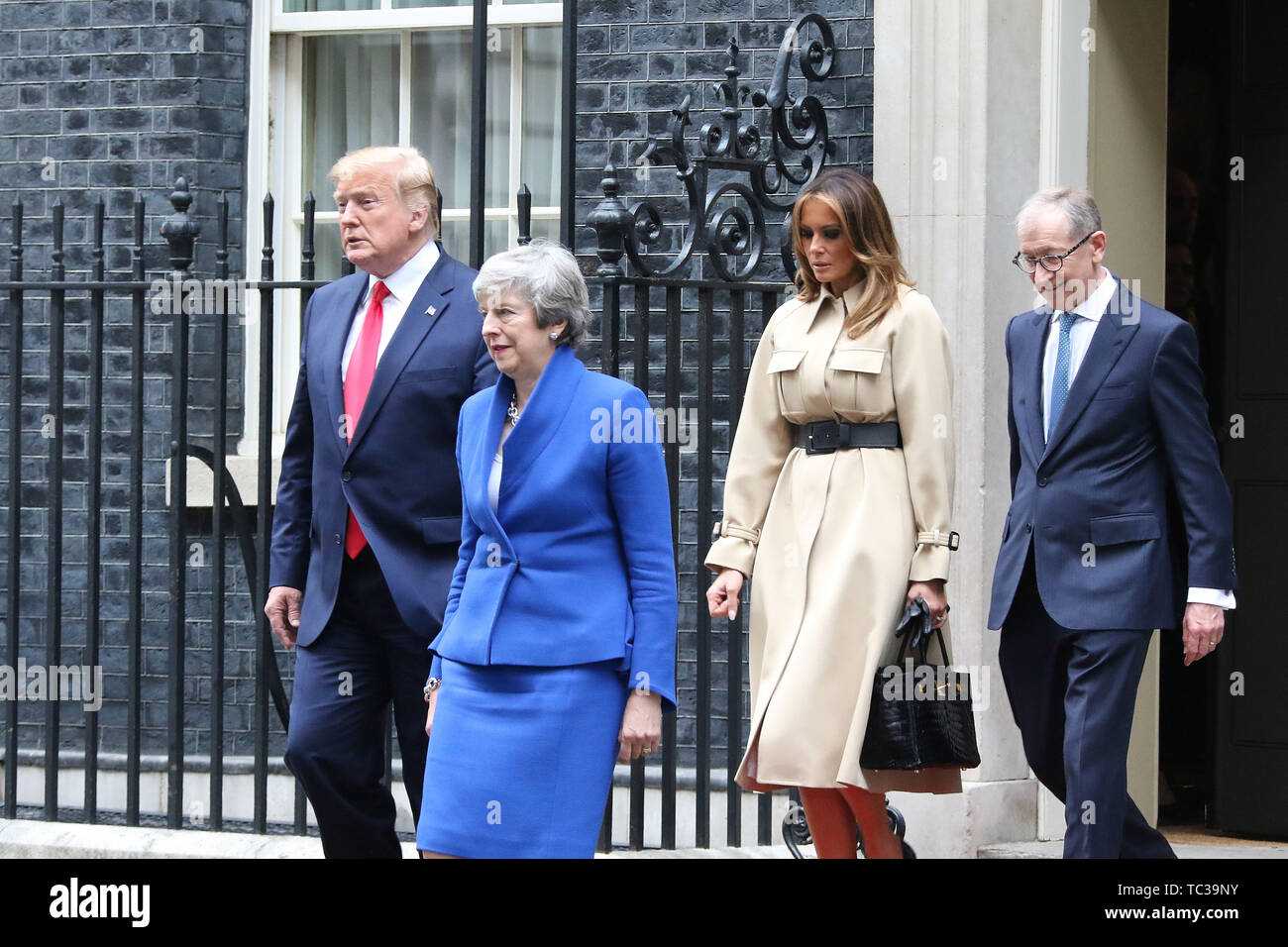 Stati Uniti d'America visita presidenziale per il Regno Unito, Downing Street, Londra, Regno Unito, 04 giugno 2019 Foto Stock