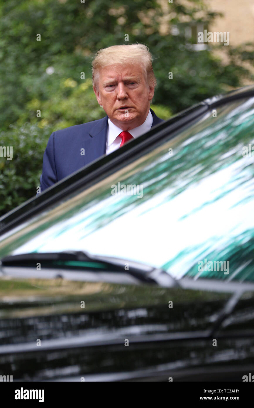 Donald Trump, Stati Uniti d'America visita presidenziale per il Regno Unito, Downing Street, Londra, Regno Unito, 04 giugno 2019, Foto di Richard Goldschmid Foto Stock