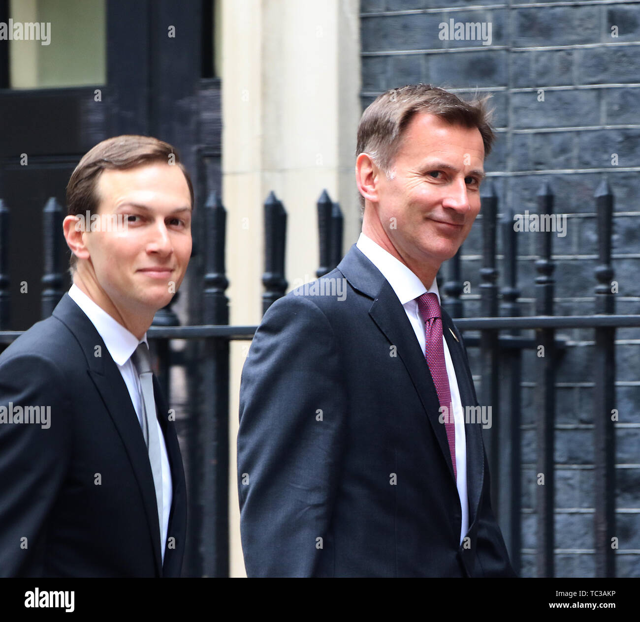 Jared Kushner e Jeremy Hunt, Stati Uniti d'America visita presidenziale per il Regno Unito, Downing Street, Londra, Regno Unito, 04 giugno 2019, Foto di R Foto Stock