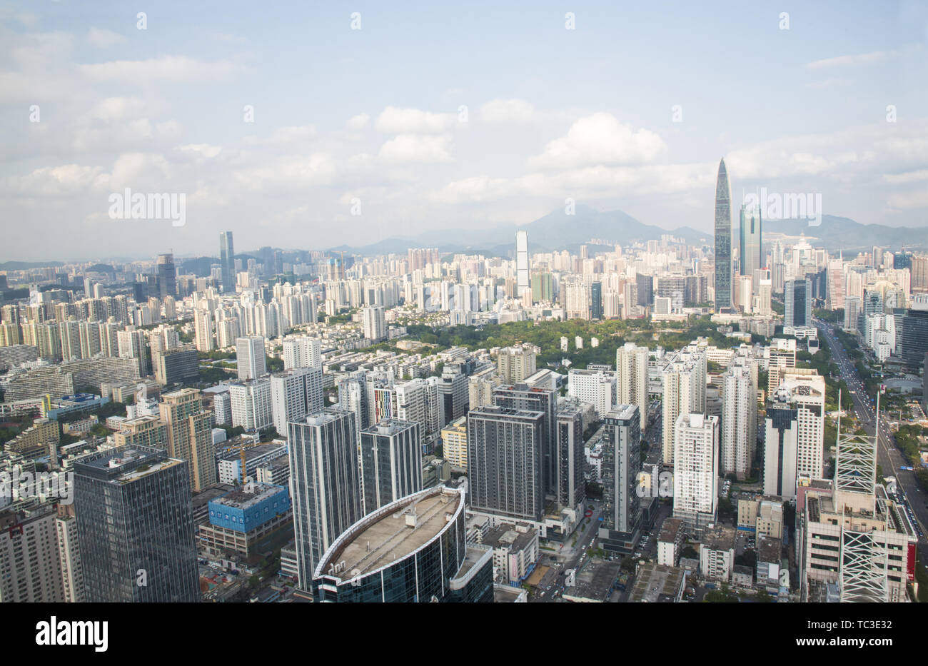 Scenario di costruzione urbana edifici di Shenzhen, Cina Foto Stock
