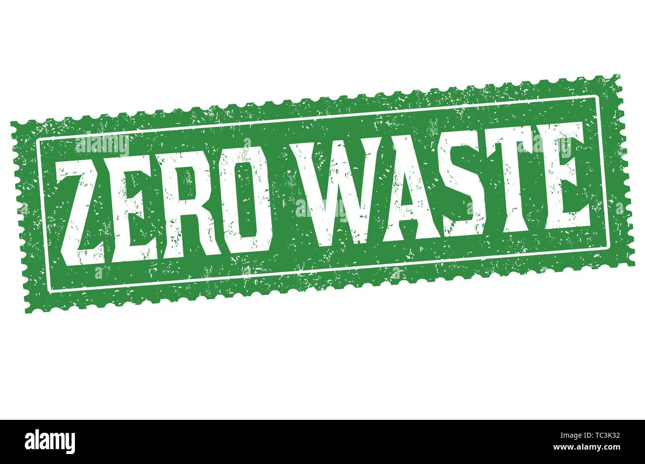 Rifiuti Zero segno o timbro su sfondo bianco, illustrazione vettoriale Illustrazione Vettoriale