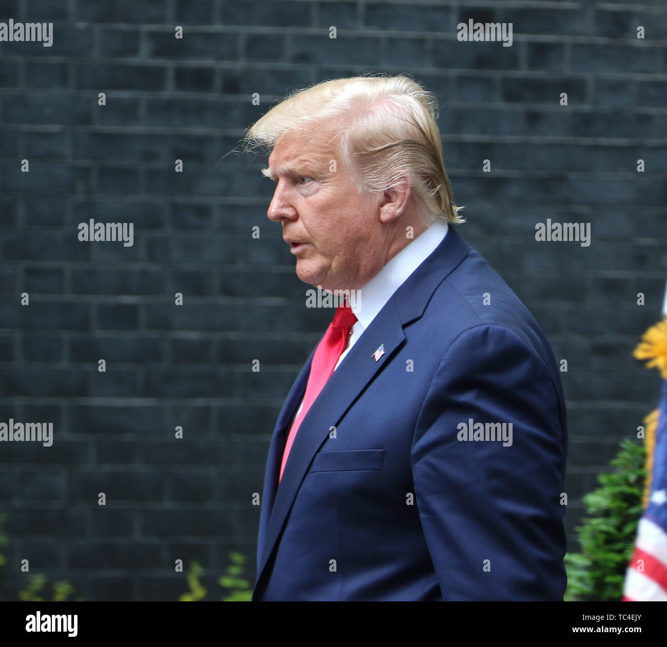 Donald Trump, Stati Uniti d'America visita presidenziale per il Regno Unito, Downing Street, Londra, Regno Unito, 04 giugno 2019, Foto di Richard Goldschmid Foto Stock