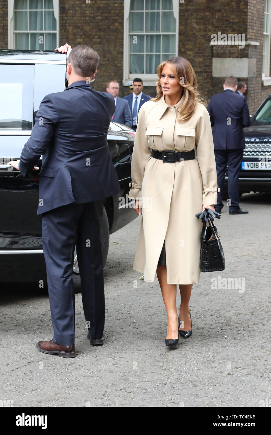 Melania Trump, Stati Uniti d'America visita presidenziale per il Regno Unito, Downing Street, Londra, Regno Unito, 04 giugno 2019, Foto di Richard Goldschmi Foto Stock