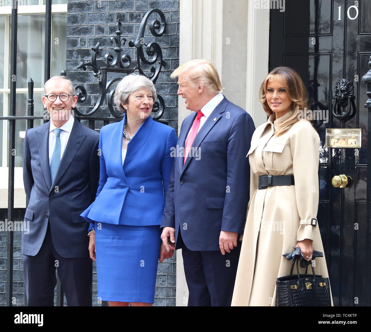 Philip può Theresa Maggio, Donald Trump, Melania Trump, Stati Uniti d'America visita presidenziale per il Regno Unito, Downing Street, Londra, Regno Unito, 0 Foto Stock