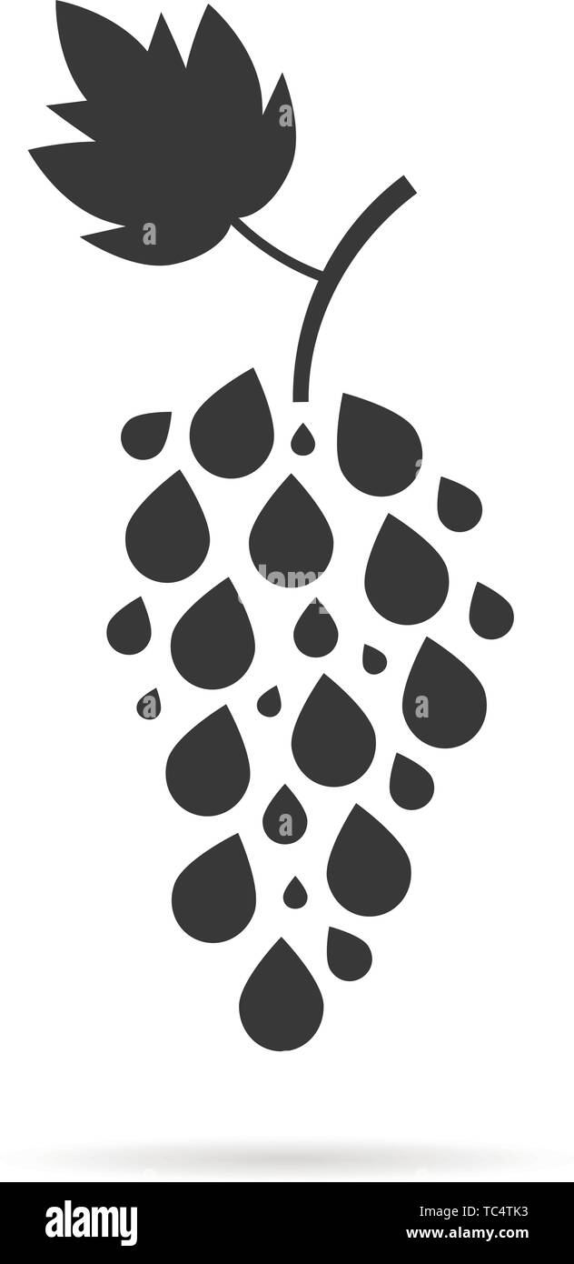 Semplice uva nera icona su sfondo bianco Illustrazione Vettoriale