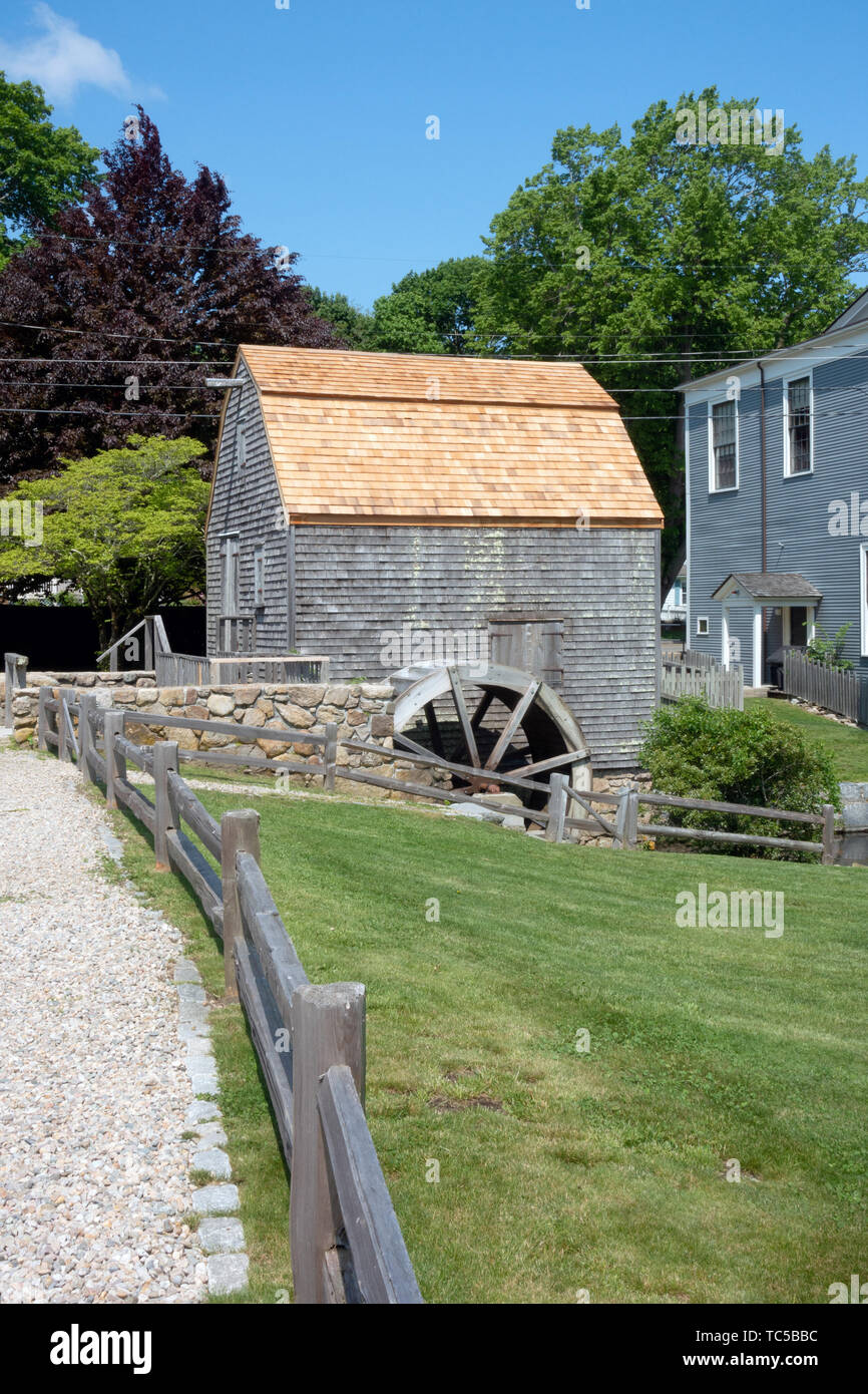 New Scenic 5 posti del Dexter Grist Mill in sandwich, Cape Cod, Massachusetts, STATI UNITI D'AMERICA Foto Stock