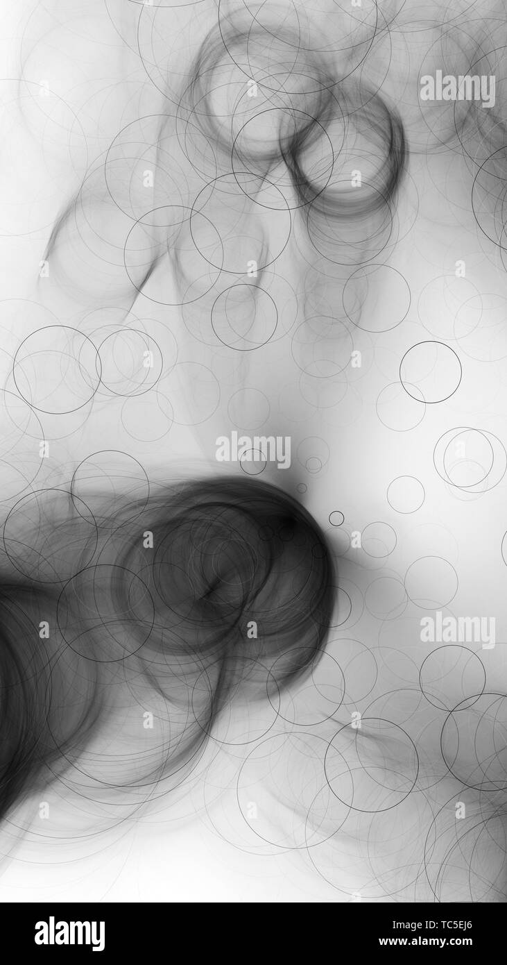 Il futuristico bolle effetto bianco e nero, generato dal computer intensità astratta mappa, rendering 3D Foto Stock