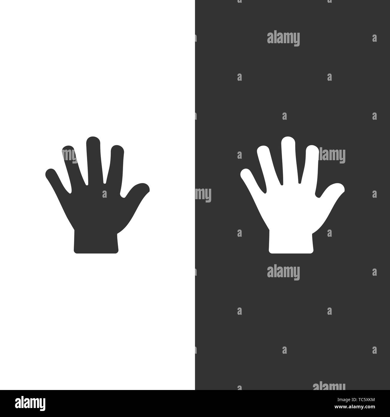 Corpo rileva il tatto. Icona della mano sul nero e sfondo bianco. Illustrazione Vettoriale Illustrazione Vettoriale