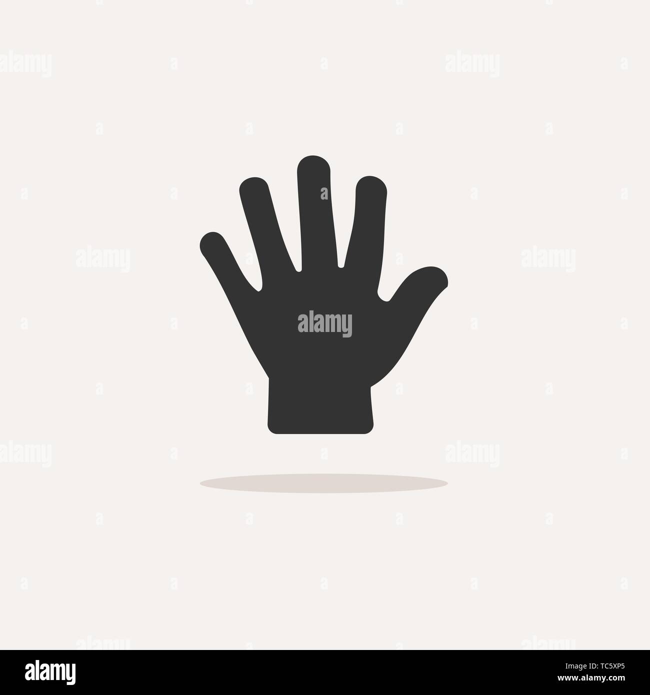 Corpo rileva il tatto. Icona della mano con ombra su sfondo beige. Illustrazione Vettoriale Illustrazione Vettoriale