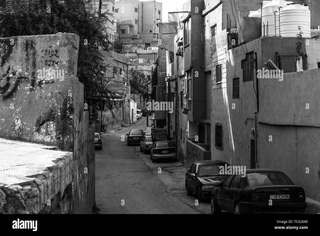 Giordania, Medio Oriente motorcades, veicoli, deserti, deserti, Gobi, antiche città, monumenti, piccole cittadine, piccoli borghi, Colosseo, vita, residenti, strade, strade, strade urbane Foto Stock