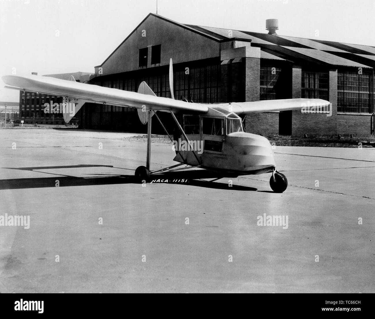 Fred Weick.'s autocostruzioni W-1un aeromobile, uno dei primi aerei a impiegare il triciclo di atterraggio, 1934. Immagine cortesia Nazionale Aeronautica e Spaziale Administration (NASA). () Foto Stock
