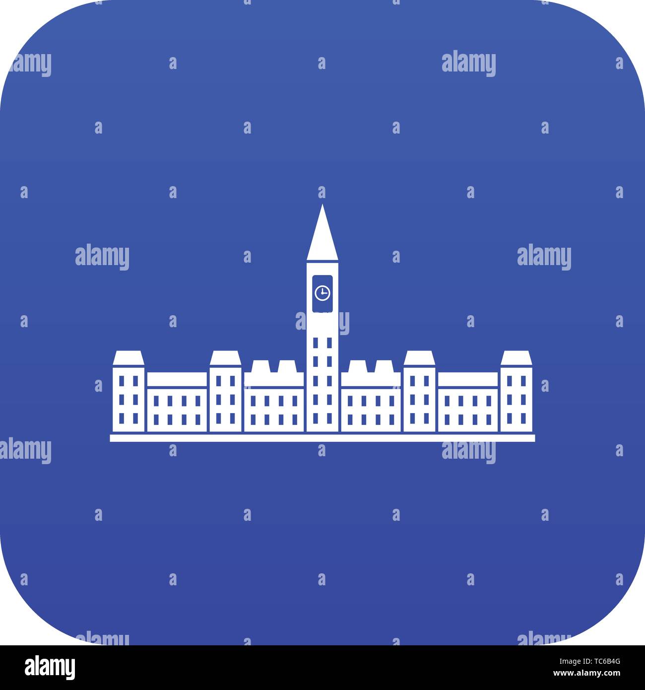 Il Palazzo del Parlamento del Canada icona blu digitale Illustrazione Vettoriale