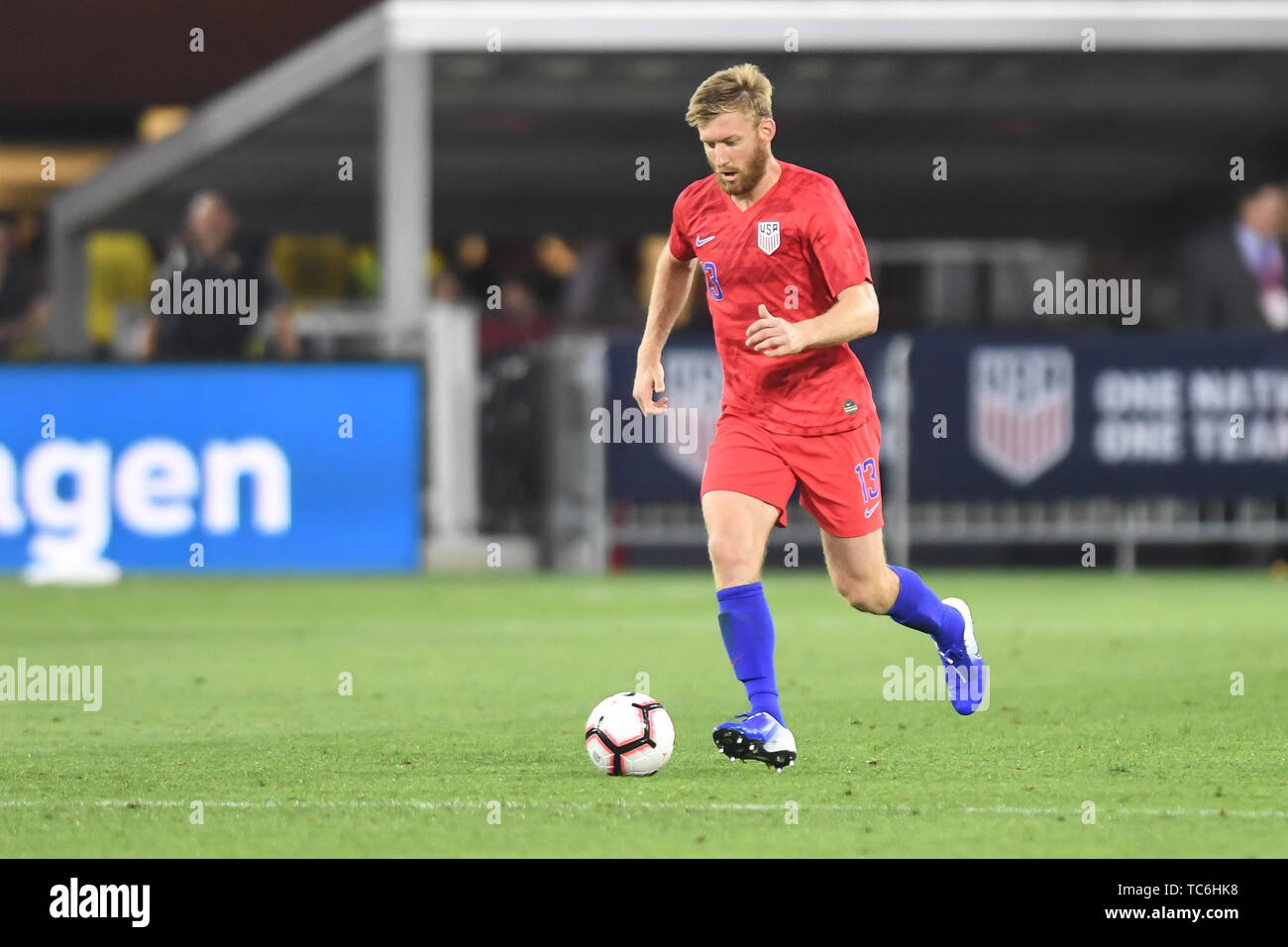 Washington, DC, Stati Uniti d'America. 5 Giugno, 2019. TIM risma (13) in azione durante il gioco presso Audi Campo in Washington, DC. Credito: Amy Sanderson/ZUMA filo/Alamy Live News Foto Stock