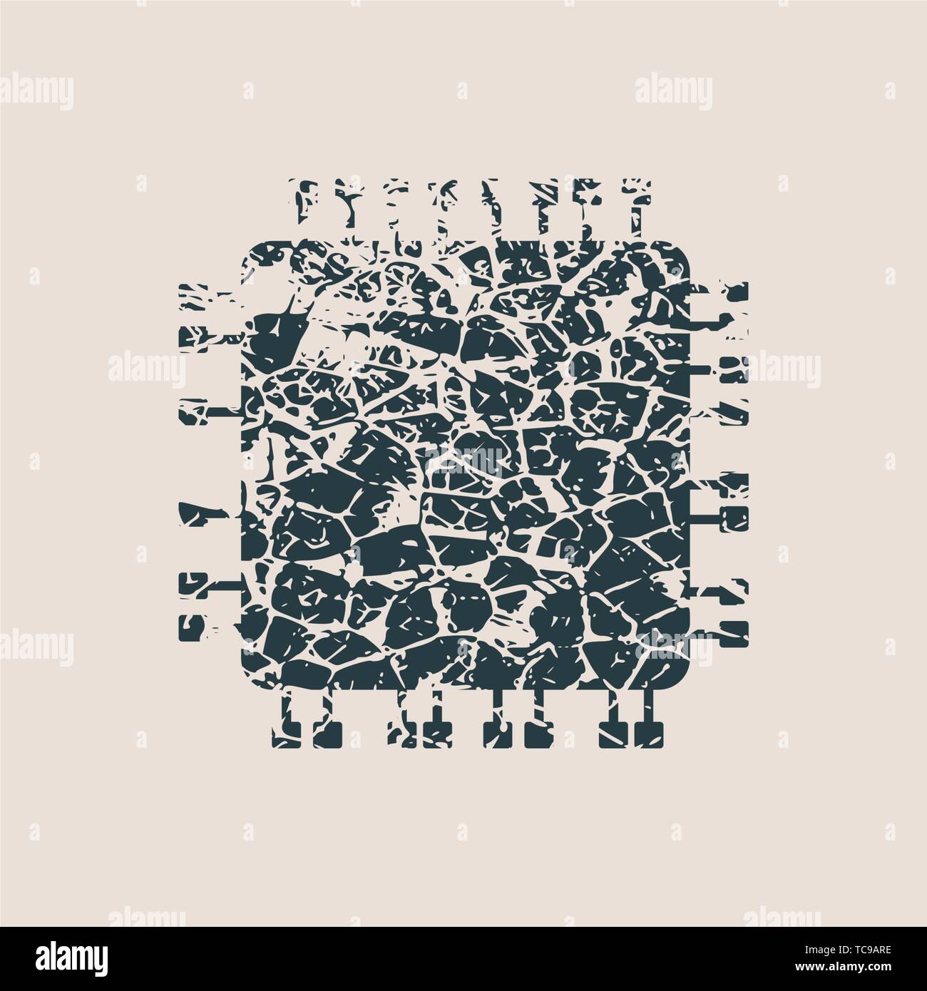 CPU Icona del microprocessore Illustrazione Vettoriale