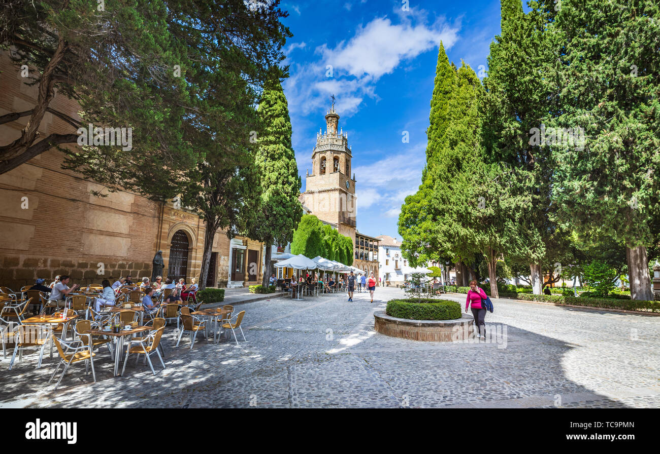 RONDA, Spagna - CIRCA MAI, 2019: Santa Maria Maggiore parrocchia alias Parroquia Santa Maria la Mayor di Ronda in Andalusia, Spagna Foto Stock