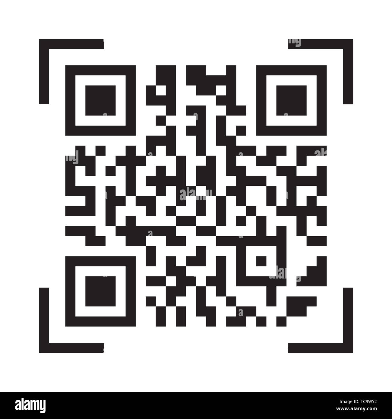 Risposta rapida Codice dati digitali segno per gli scanner illustrazione vettoriale isolati su sfondo bianco. Shop, negozio elettronico, la tecnologia digitale, Mark Foto Stock