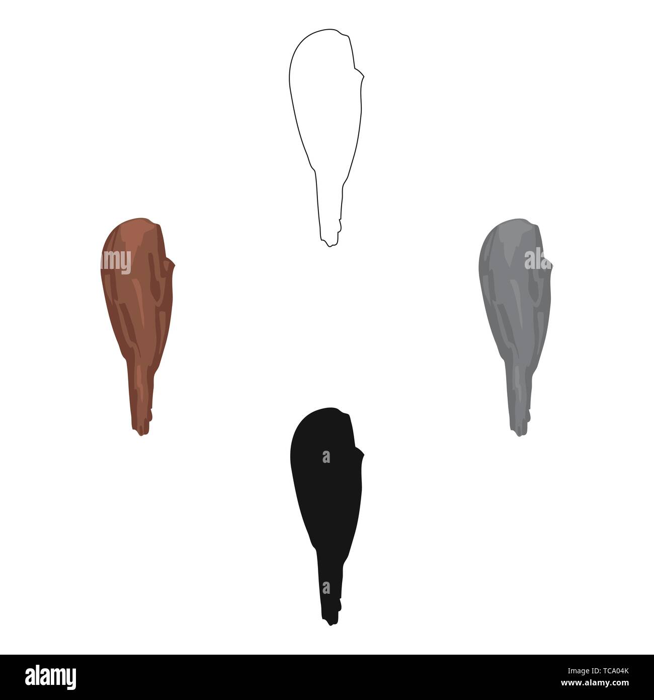 Manganello al di età della pietra icona nel cartoon,nero stile isolato su sfondo bianco. Età della pietra simbolo illustrazione vettoriale. Illustrazione Vettoriale