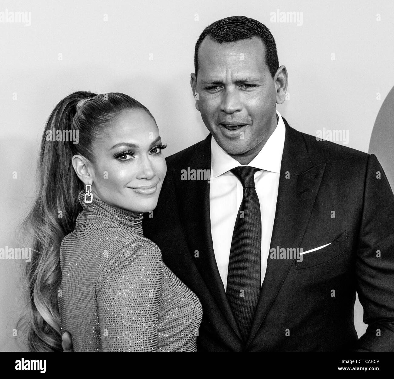 New York, NY - Giugno 03, 2019: Jennifer Lopez e Alex Rodriguez partecipare 2019 CFDA Fashion Awards al Brooklyn Museum Foto Stock