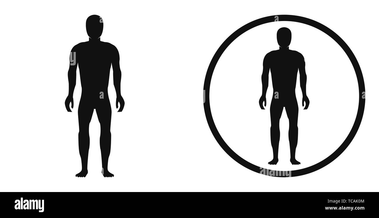La persona, corpo, parti del corpo icone, icone anatomia colletion. La cura della salute, dell'ambiente, uno stile di vita sano. Illustrazione Vettoriale
