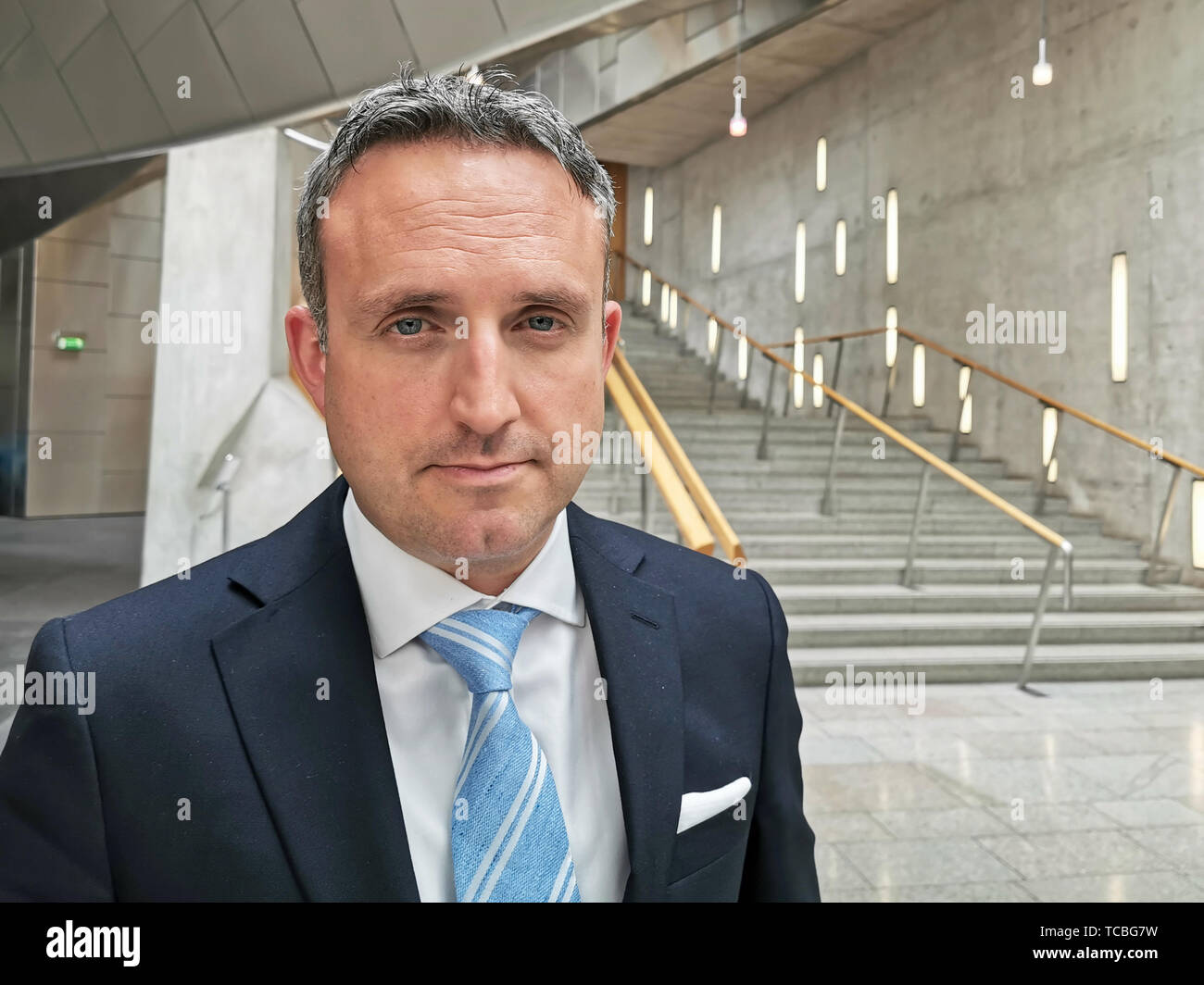 Alex Cole-Hamilton, Scottish Liberal Democratici MSP per la occidentale di Edimburgo, che ha chiamato per una maggiore protezione per le donne all aborto cliniche, tra cui la possibilità per le autorità locali di impostare zone tampone. Foto Stock