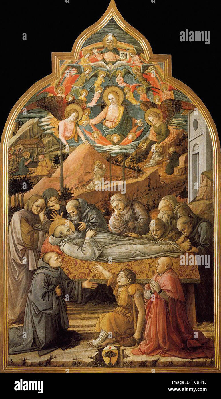 Fra Filippo Lippi - Funerale St Jerome 1465 Foto Stock