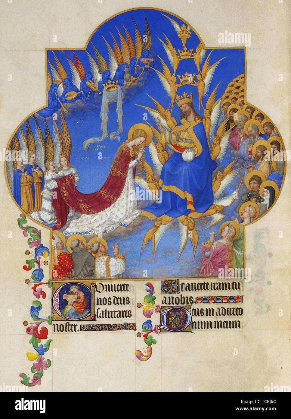 Limbourg fratelli- Incoronazione vergine Foto Stock