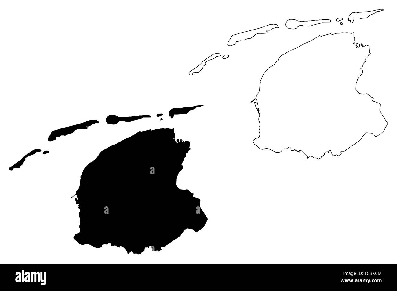 Provincia di Friesland (Regno dei Paesi Bassi, Olanda) mappa illustrazione vettoriale, scribble schizzo Frisia o Fryslan mappa Illustrazione Vettoriale