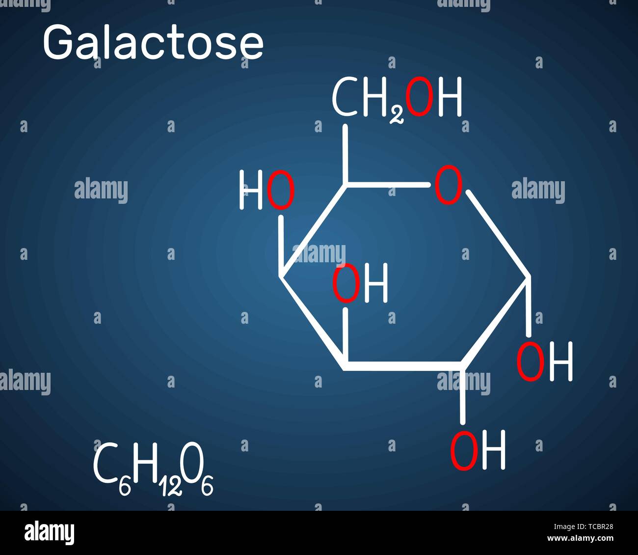 Il galattosio, alfaDgalattopiranosio, latte molecola di zucchero