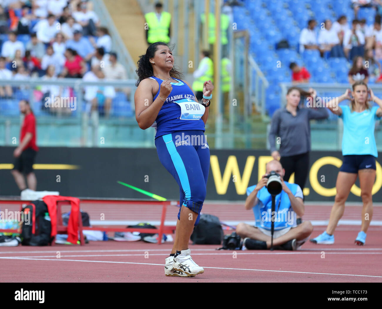 Roma, Italia - Jun 06: Zahra Bani dell Italia compete nel Giavellotto durante la IAAF Diamond League 2019 Golden Gala Pietro Mennea a Roma (credito: Mickael Chavet/Zuma/Alamy Live News) Foto Stock