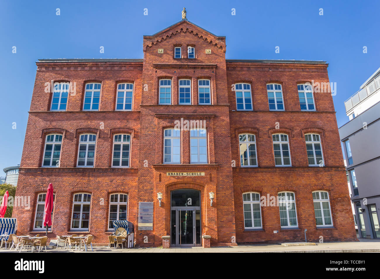 Ex boys school nel centro storico di Rostock, Germania Foto Stock