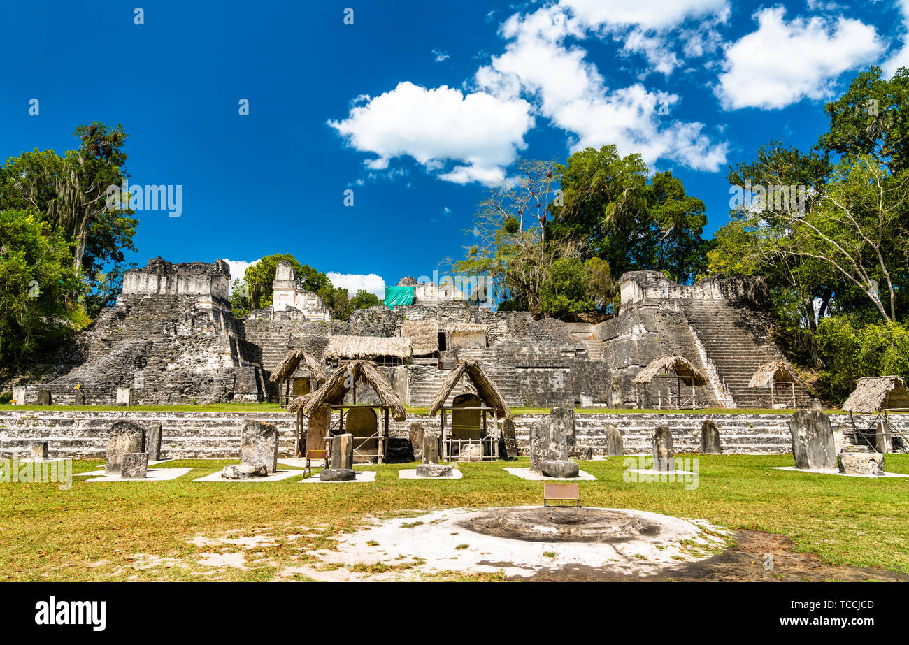 Nord Acropoli di Tikal in Guatemala Foto Stock