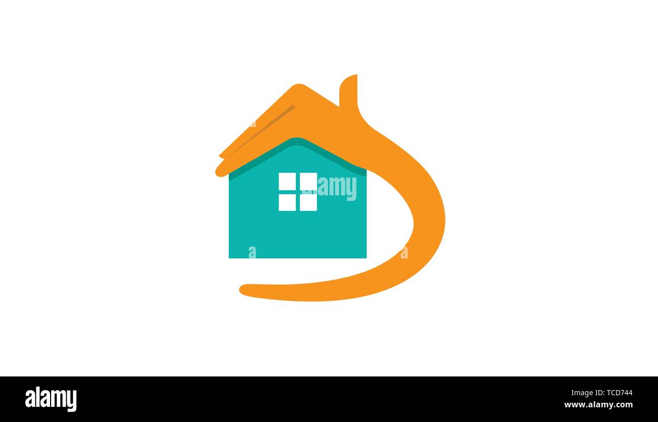 Simbolo vettoriale modello logo House Care Illustrazione Vettoriale
