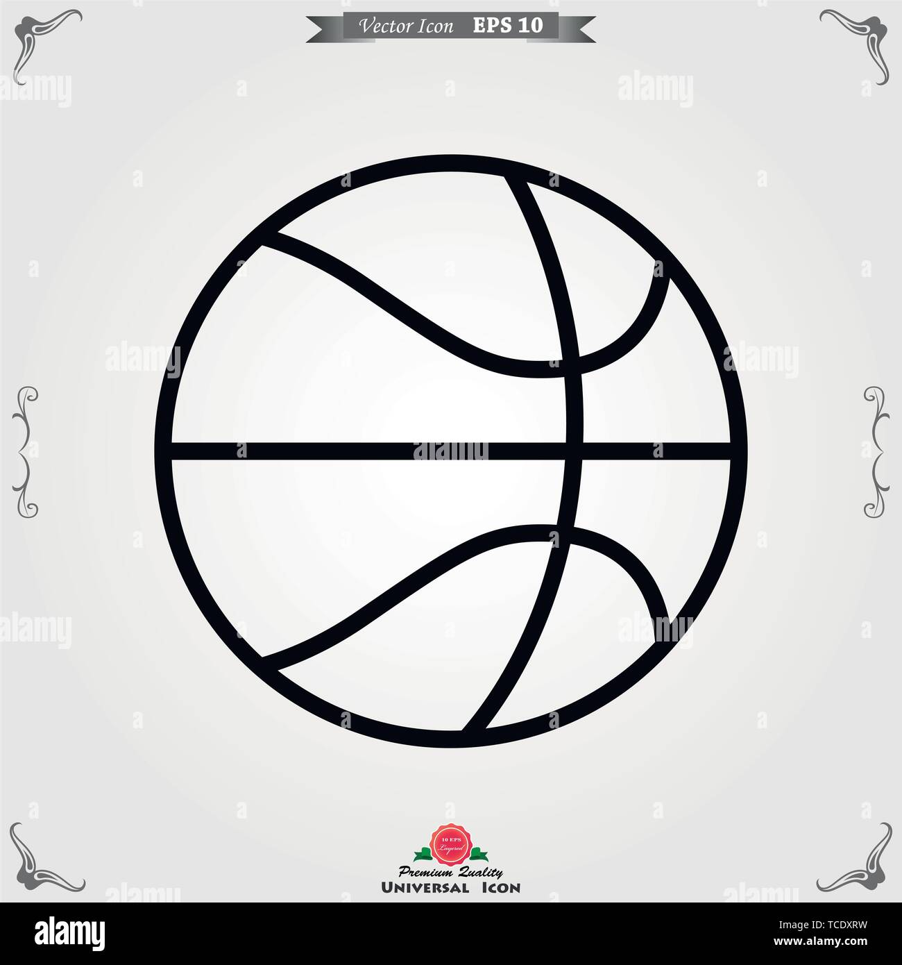 Sport icona a sfera. Piatto illustrazione vettore isolato su sfondo, firmare per la progettazione Illustrazione Vettoriale