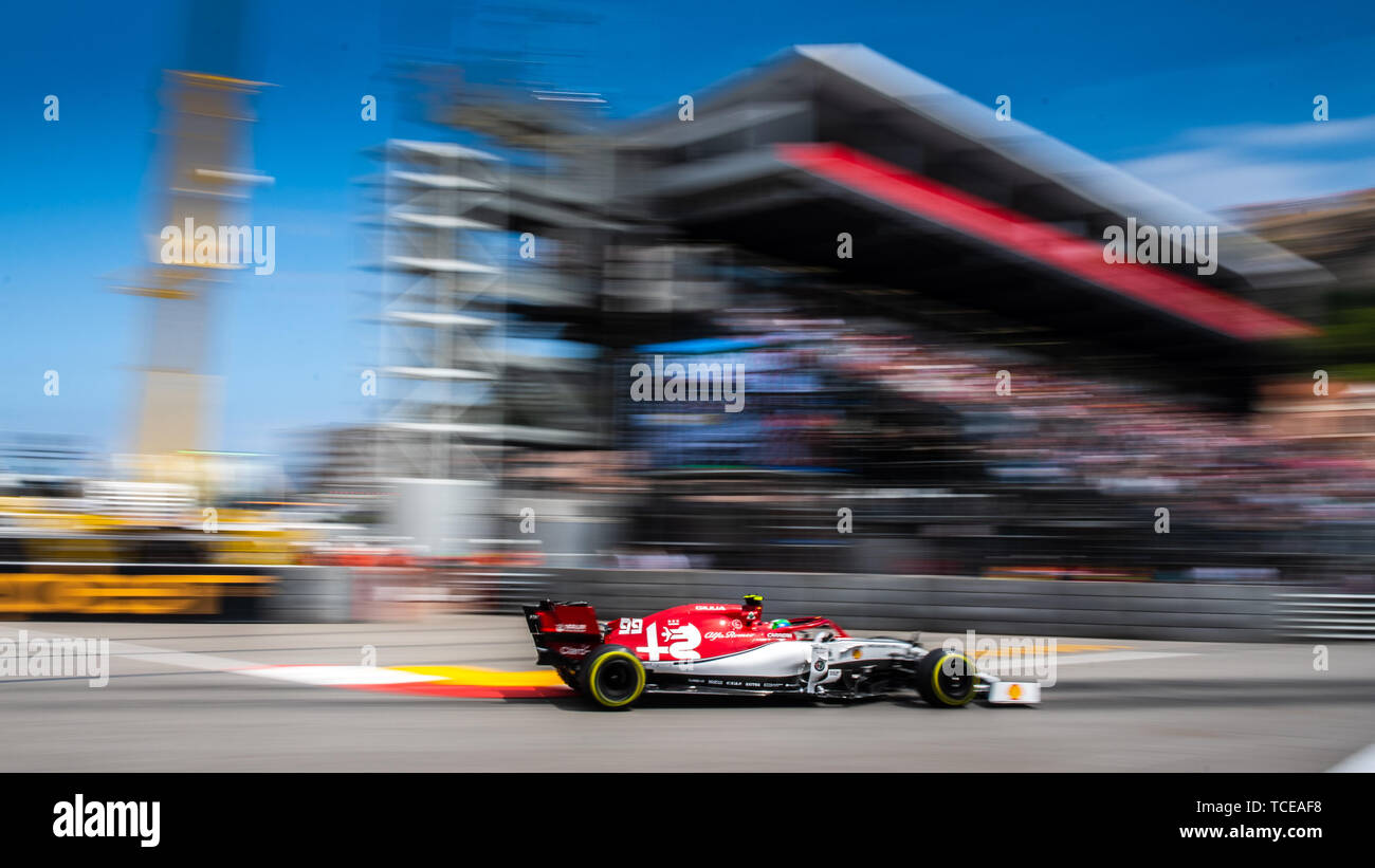 Monte Carlo/Monaco - 23/05/2019 - #99 Antonio Giovinazzi (ITA, Alfa Romeo, C38) durante la FP2 in vista del 2019 Grand Prix di Monaco Foto Stock