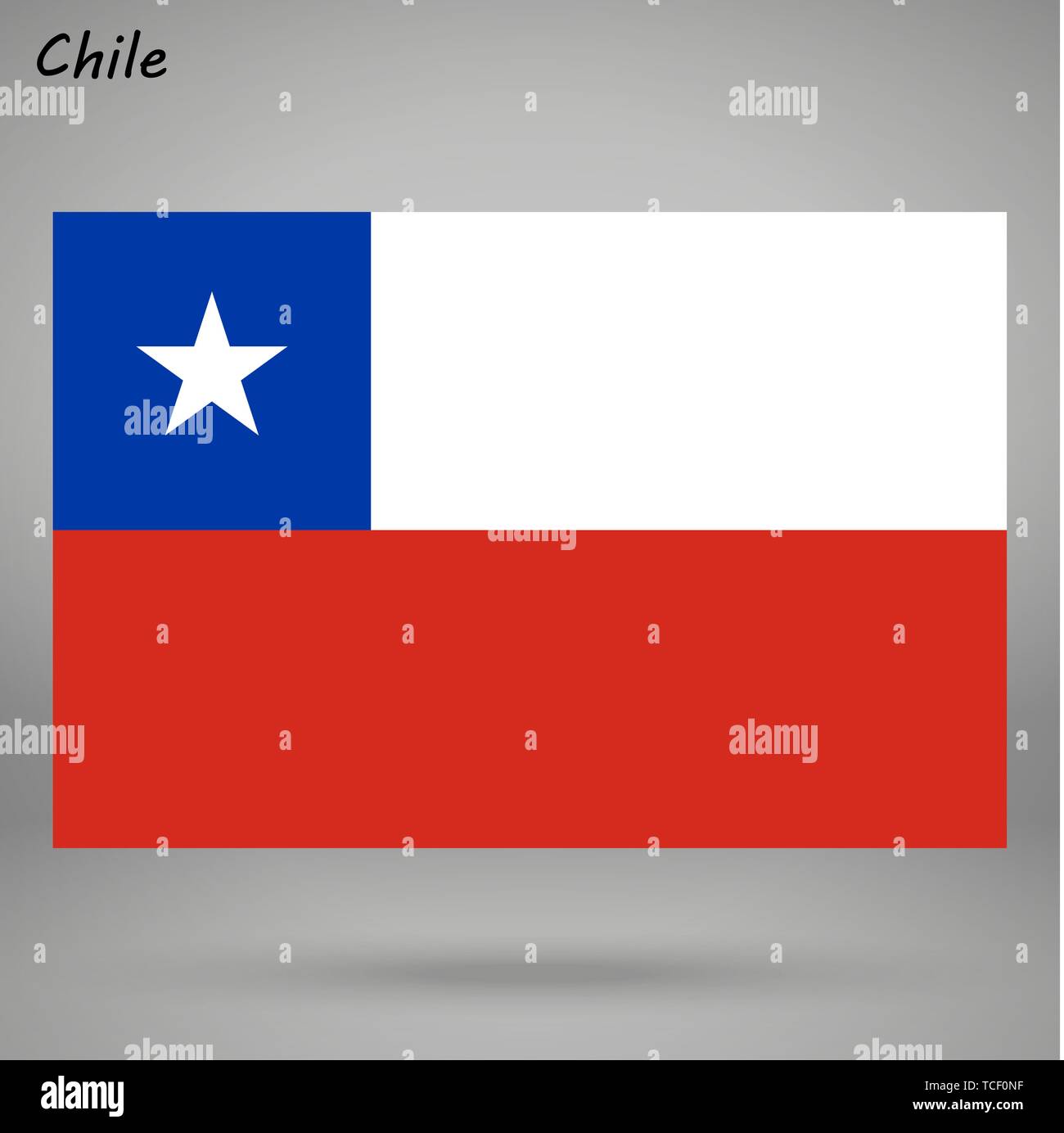 Semplice Bandiera del Cile isolati su sfondo bianco Illustrazione Vettoriale