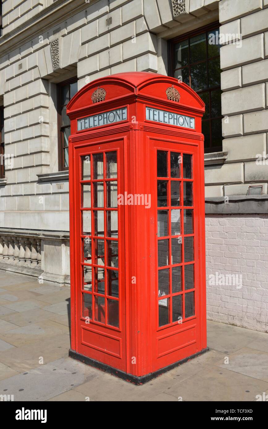 Telefono rosso scatola, Londra, Inghilterra, Gran Bretagna Foto Stock