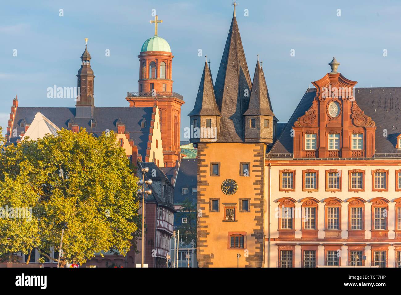Museo Storico di Francoforte, Mainkai, edificio medievale, Frankfurt am Main, Hesse, Germania, Europa Foto Stock