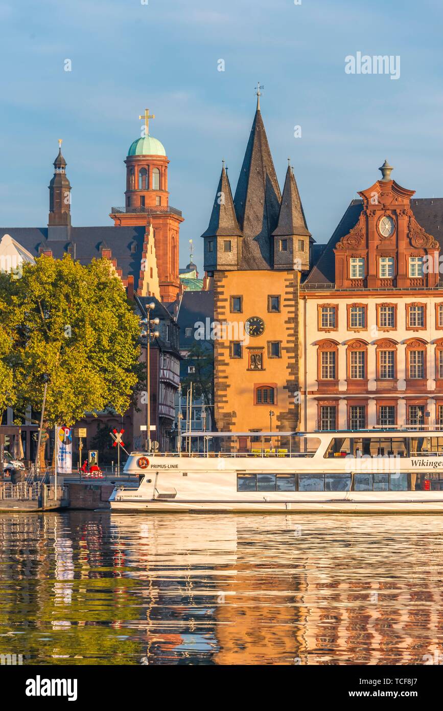 Museo Storico di Francoforte, Mainkai, edificio medievale, Frankfurt am Main, Hesse, Germania, Europa Foto Stock