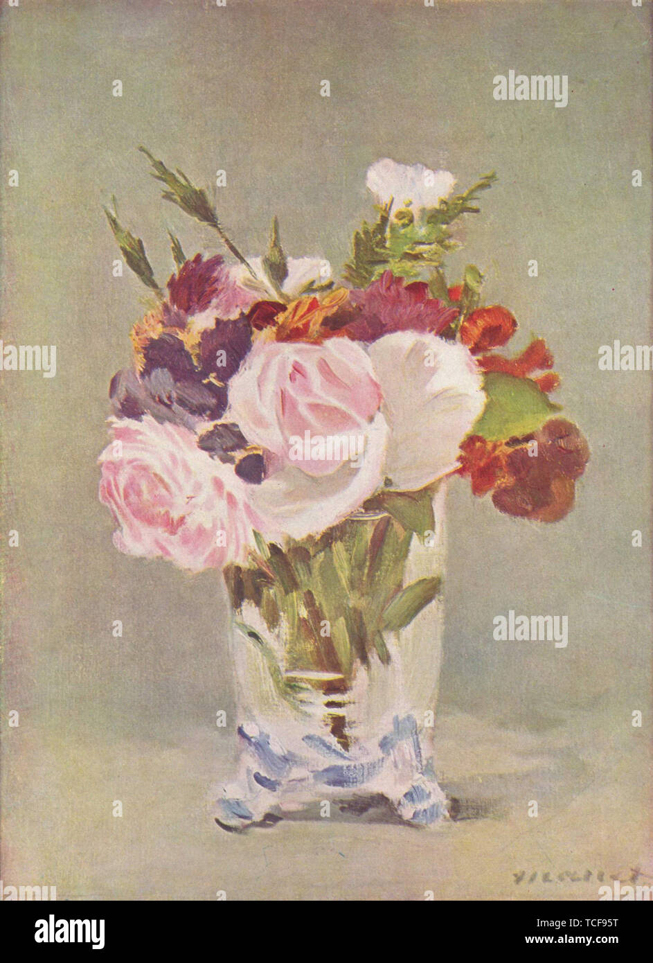 Edouard Manet - ancora in vita con fiori 1880 Foto Stock