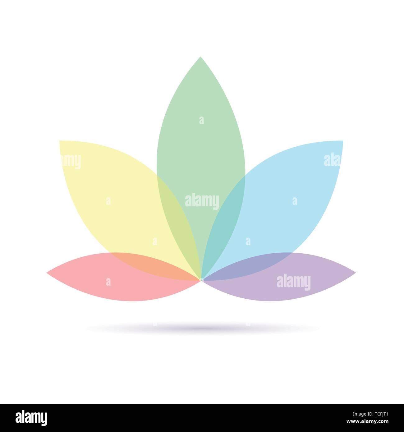 Coloratissimo fiore di loto isolati su sfondo bianco illustrazione vettoriale EPS10 Illustrazione Vettoriale