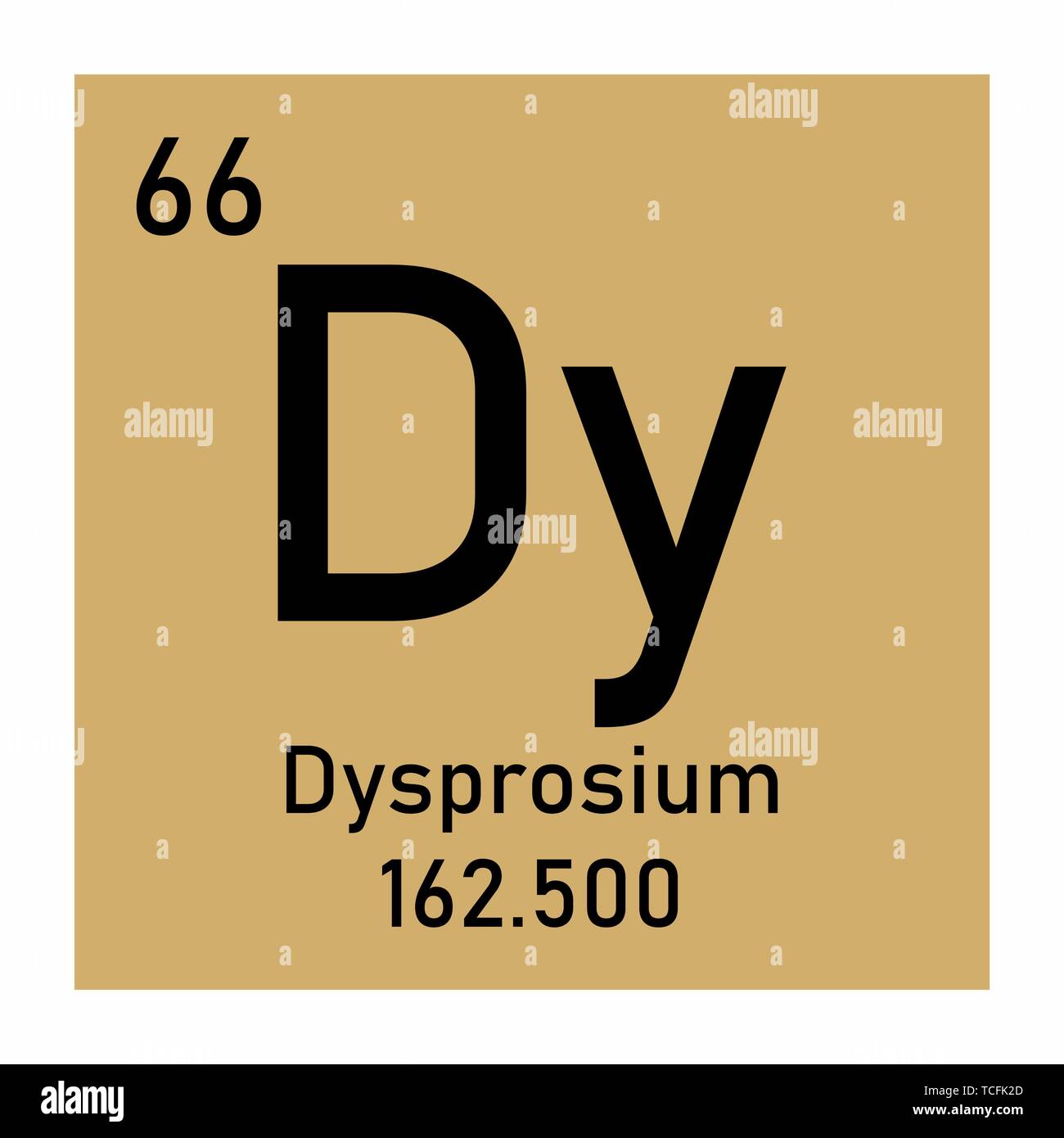Illustrazione della tavola periodica disprosio simbolo chimico Illustrazione Vettoriale