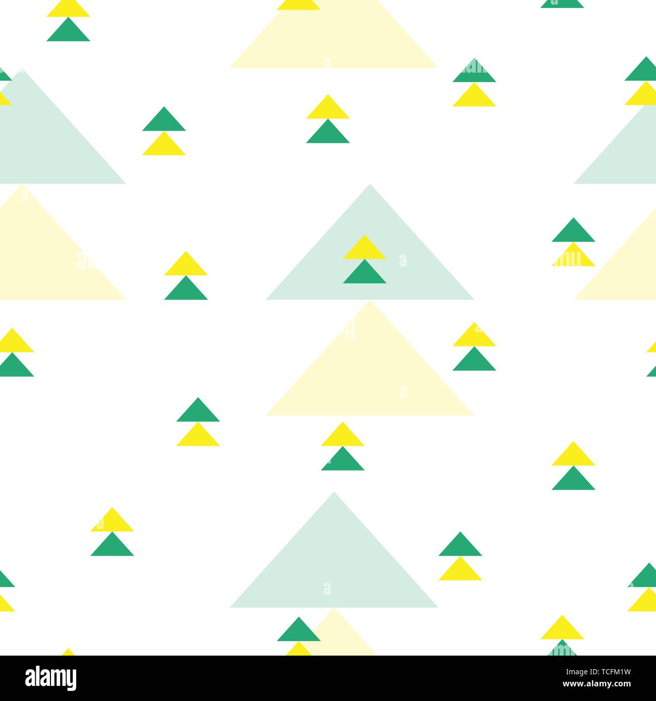 Modello senza cuciture con verde e triangoli gialli vettore Illustrazione Vettoriale