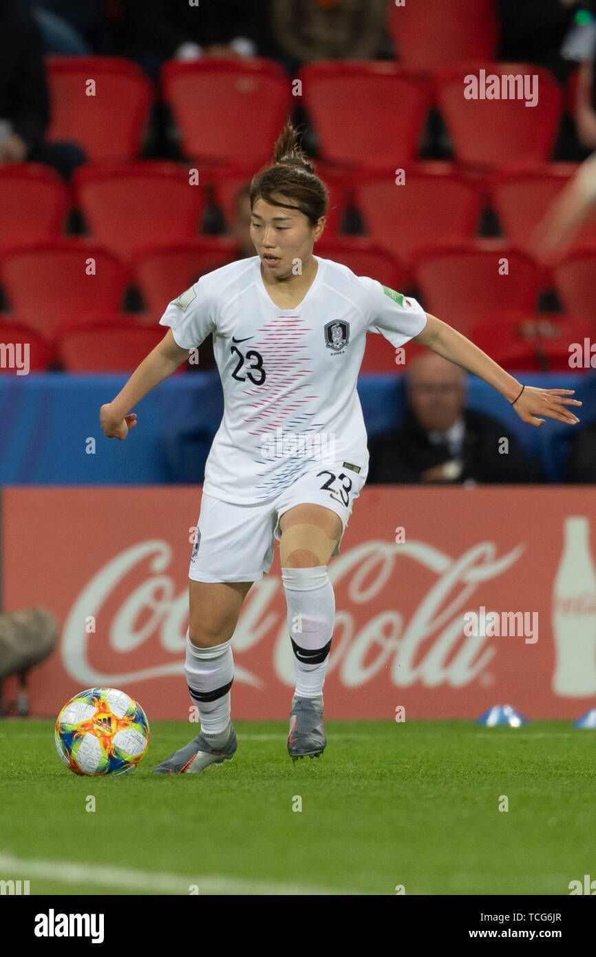 Parigi, Francia. Il 7 giugno, 2019. Kang Chae-rim (Corea del Sud) durante il FIFA Coppa del Mondo Donne Francia 2019 Gruppo un match tra Francia 4-0 Corea del Sud al Parc des Princes di Parigi, Francia, giugno 7, 2019. Foto Stock