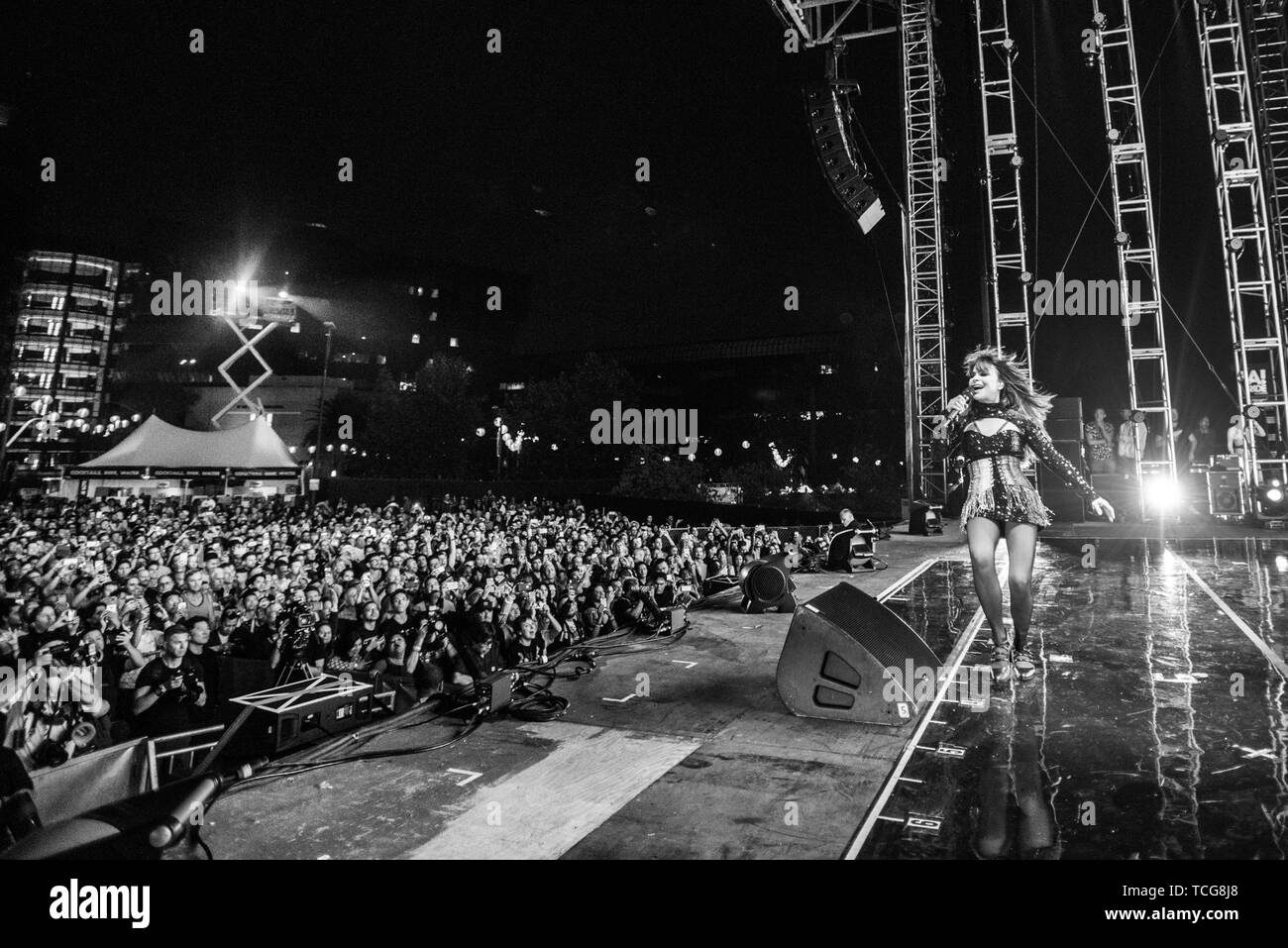 WEST HOLLYWOOD, CALIFORNIA - 7 giugno: Paula Abdul esegue durante la superbia in West Hollywood Park il 7 giugno 2019 in West Hollywood, California. Foto: Chris Tuite/imageSPACE/MediaPunch Foto Stock
