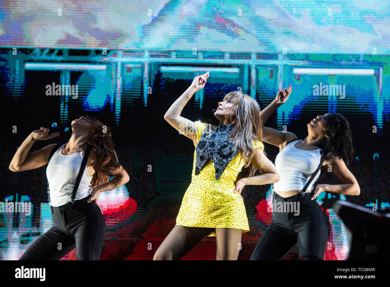 WEST HOLLYWOOD, CALIFORNIA - 7 giugno: Paula Abdul esegue durante la superbia in West Hollywood Park il 7 giugno 2019 in West Hollywood, California. Foto: Chris Tuite/imageSPACE/MediaPunch Foto Stock