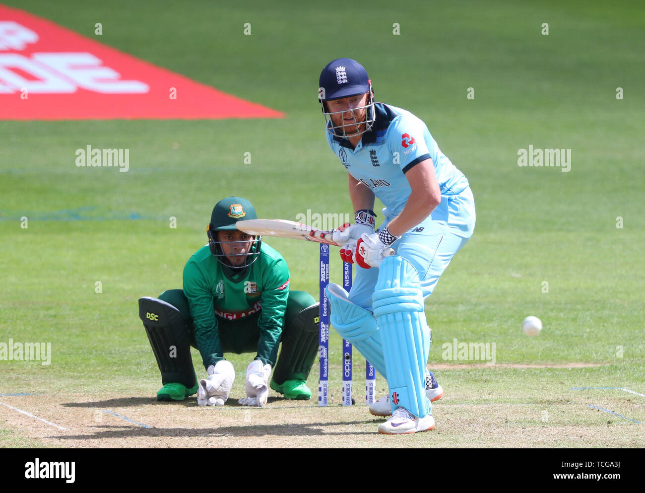 CARDIFF, Galles. 08 giugno 2019: Jonny Bairstow di Inghilterra batting durante l'Inghilterra v Bangladesh, ICC Cricket World Cup Match, a Cardiff Galles Stadium di Cardiff, Galles. Credito: Lo sport europeo Agenzia fotografica/Alamy Live News Foto Stock